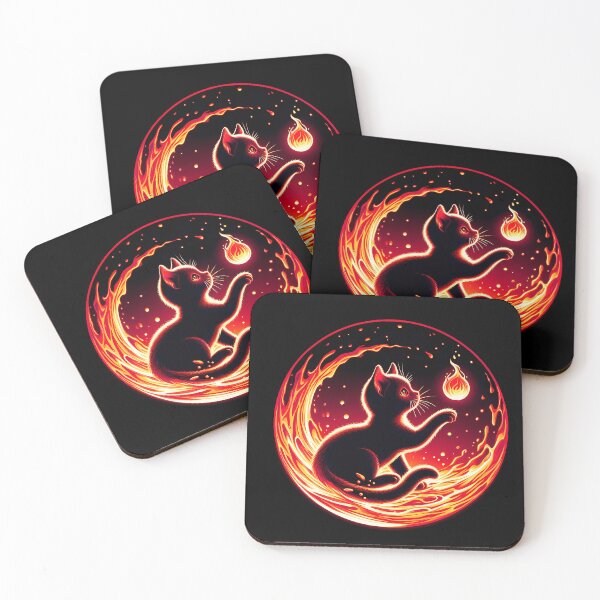 Item preview, Lava Fire Kitten Playing with Fireball, Ai Generated Art  designed and sold by ACC .