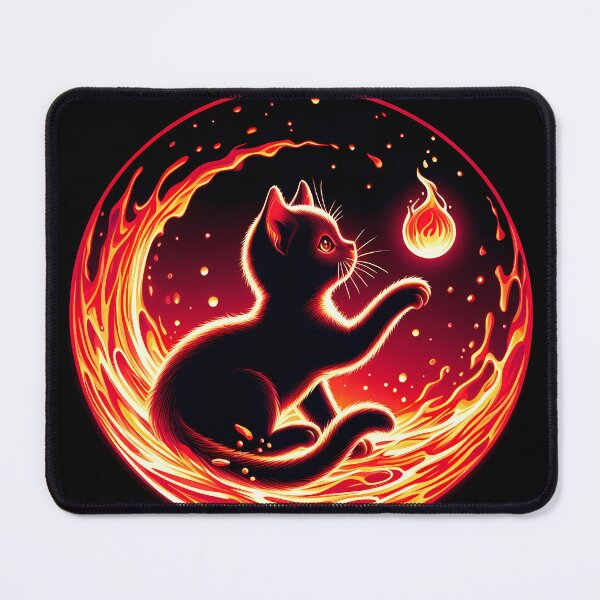 Item preview, Lava Fire Kitten Playing with Fireball, Ai Generated Art  designed and sold by ACC .