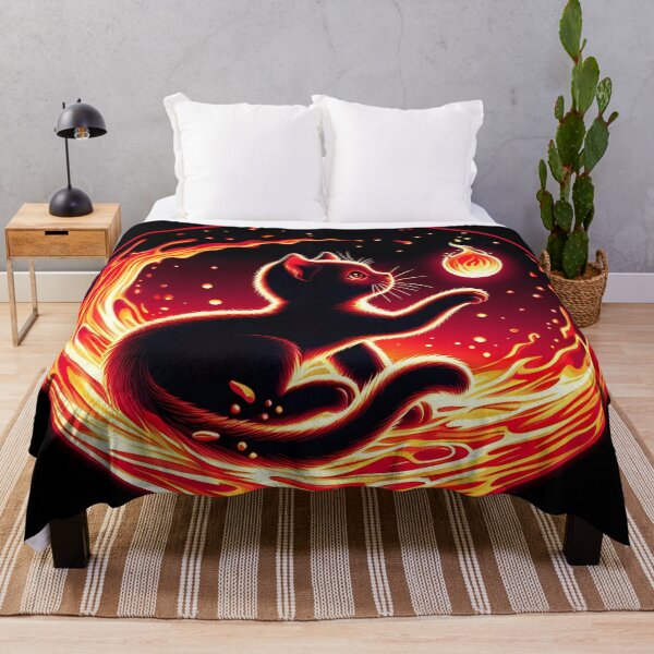 Item preview, Lava Fire Kitten Playing with Fireball, Ai Generated Art designed and sold by ACC .