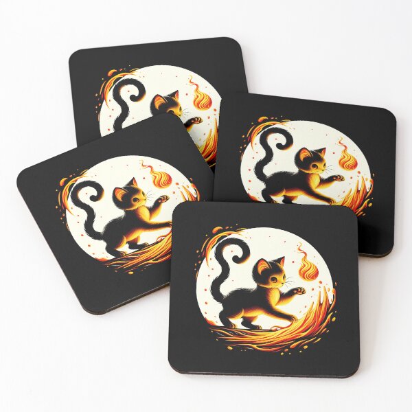 Item preview, Lava Fire Kitten Playing with Fireball, Ai Generated Art  designed and sold by ACC .
