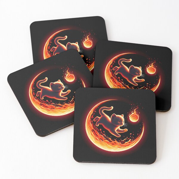 Item preview, Lava Fire Kitten Playing with Fireball, Ai Generated Art  designed and sold by ACC .