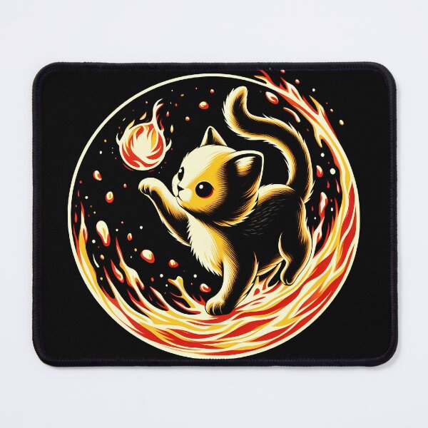 Item preview, Lava Fire Kitten Playing with Fireball, Ai Generated Art  designed and sold by ACC .