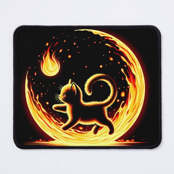Item preview, Lava Fire Kitten Playing with Fireball, Ai Generated Art  designed and sold by ACC .