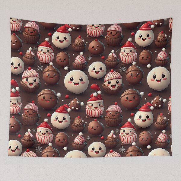 Item preview, Festive Feast: A festive pattern with chocolates arranged on a platter, surrounded by other holiday treats like cookies and cakes. designed and sold by Grang Art Artistic Designs.