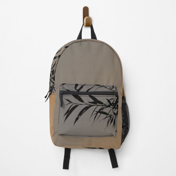 Item preview, bamboo leaves silhouetted against gradient blue grey to dark yellow sky designed and sold by Jacobs-Media.