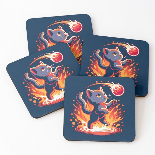 Item preview, Lava Fire Kitten Playing with Fireball, Ai Generated Art  designed and sold by ACC .