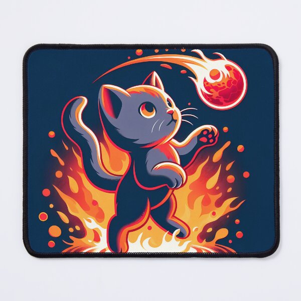 Item preview, Lava Fire Kitten Playing with Fireball, Ai Generated Art  designed and sold by ACC .