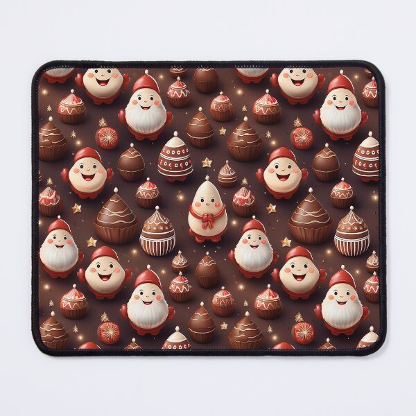 Item preview, Chocolatey Truffle Christmas: A classic Christmas pattern with chocolates and Santa Clause.  designed and sold by Grang Art Artistic Designs.