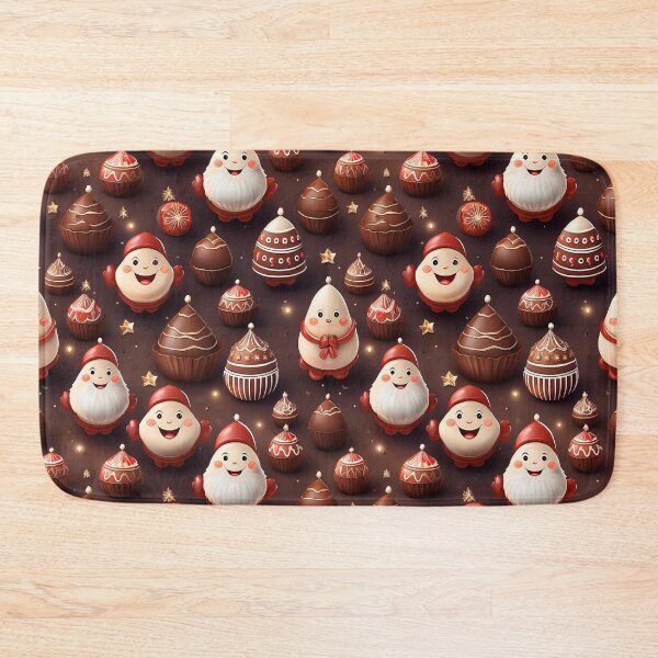 Item preview, Chocolatey Truffle Christmas: A classic Christmas pattern with chocolates and Santa Clause.  designed and sold by Grang Art Artistic Designs.