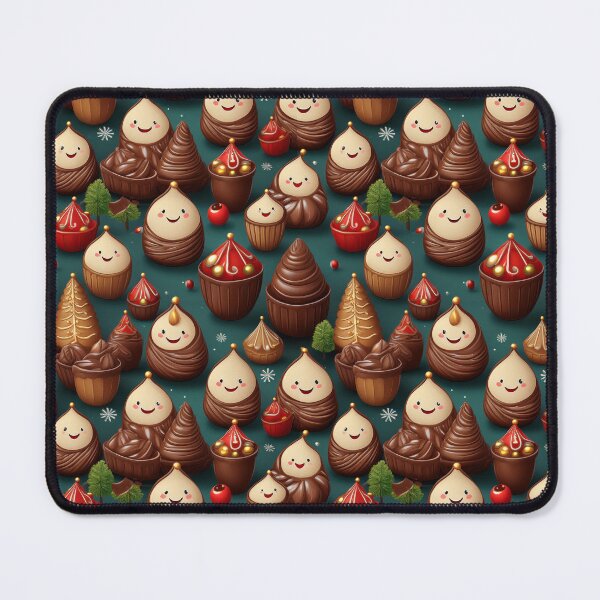Item preview, Truffle Wonderland: A magical pattern with chocolates nestled among trees and snowflakes designed and sold by Grang Art Artistic Designs.