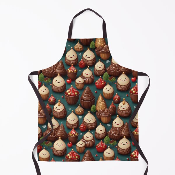Item preview, Truffle Wonderland: A magical pattern with chocolates nestled among trees and snowflakes designed and sold by Grang Art Artistic Designs.