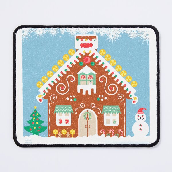 Item preview, Colorful Candy Gingerbread House with Snowman designed and sold by MarikaJohnson.