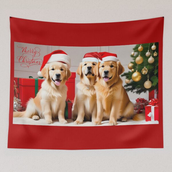 Item preview, Festive Golden Retrievers Celebrating Christmas Cheer designed and sold by Cris888.