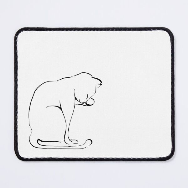 Item preview, Cat washing cute cat cleaning its face ink drawing designed and sold by HoldasGarten.