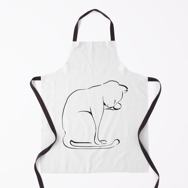Item preview, Cat washing cute cat cleaning its face ink drawing designed and sold by HoldasGarten.