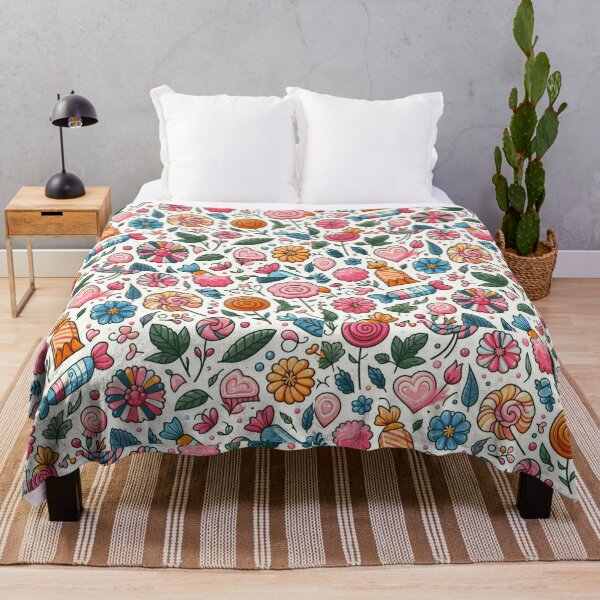 Item preview, Beautiful colorful print of flowers and candies designed and sold by Maira Guerrero.