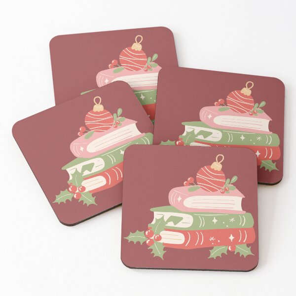 Item preview, Girly Christmas book stack with ornaments sticker designed and sold by KWZCreates.