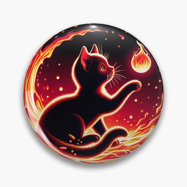 Item preview, Lava Fire Kitten Playing with Fireball, Ai Generated Art  designed and sold by ACC .