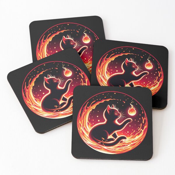 Item preview, Lava Fire Kitten Playing with Fireball, Ai Generated Art  designed and sold by ACC .
