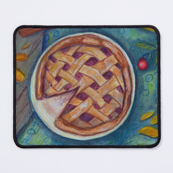 Item preview, Autumn still life. A pie, apples, and autumn leaves on a wooden table designed and sold by rusmashart.