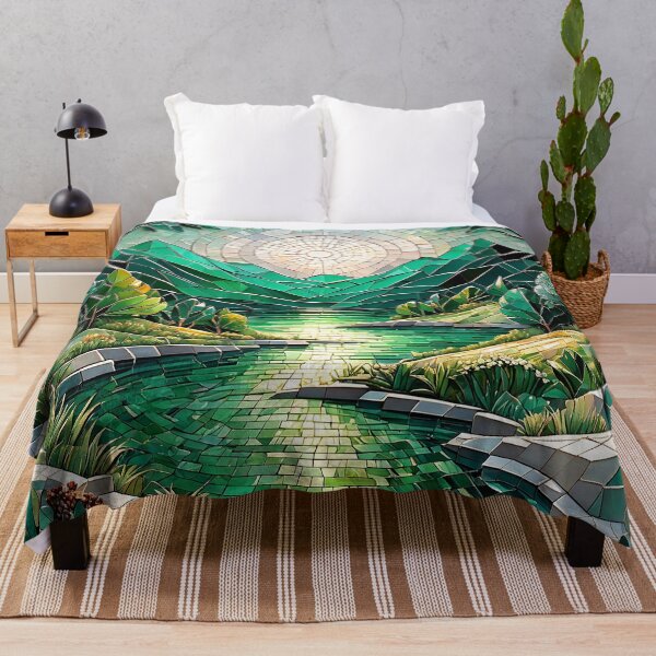 Item preview, Glass mosaic landscape in emerald shades designed and sold by Moonde04.
