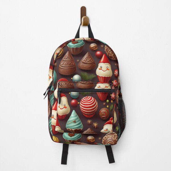 Item preview, Cheerful Chocolatey Christmas: A classic Christmas pattern with chocolates in red green and blue, adorned with ribbons and bows.  designed and sold by Grang Art Artistic Designs.
