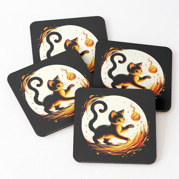 Item preview, Lava Fire Kitten Playing with Fireball, Ai Generated Art  designed and sold by ACC .