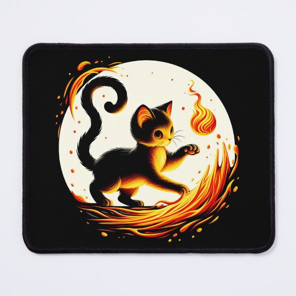 Item preview, Lava Fire Kitten Playing with Fireball, Ai Generated Art  designed and sold by ACC .