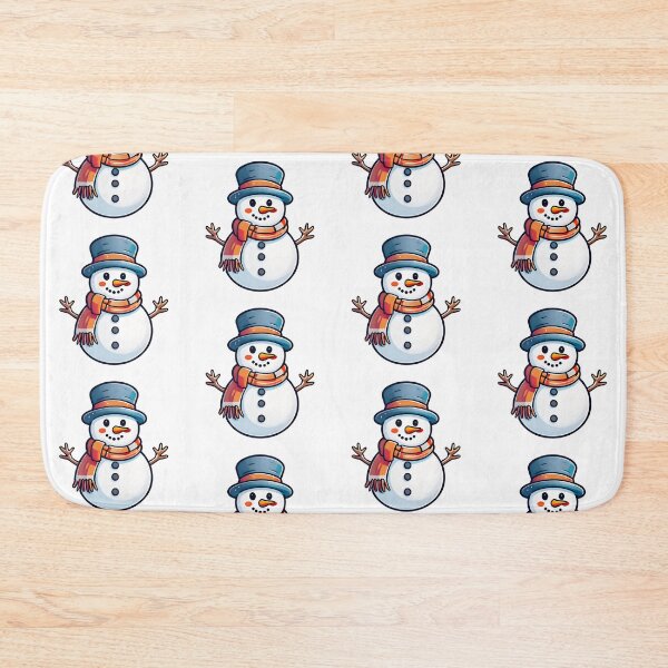 Item preview, Cheerful Snowman in carton Design with Blue Hat and Orange Scarf. designed and sold by HEMRO.