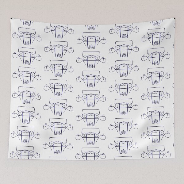 Item preview, Riley Kestrel / Lynx British classic 1930s sports car blue outline designed and sold by soitwouldseem.