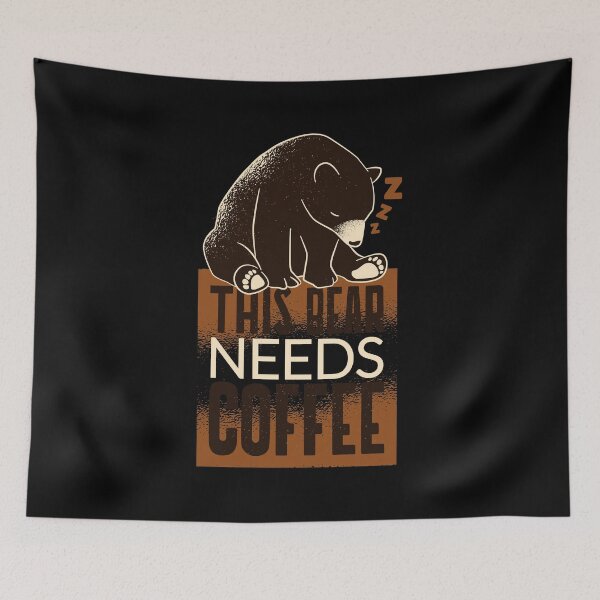 Item preview, This Bear Needs Coffee | Funny Sleeping Bear  designed and sold by TurtleDojo.