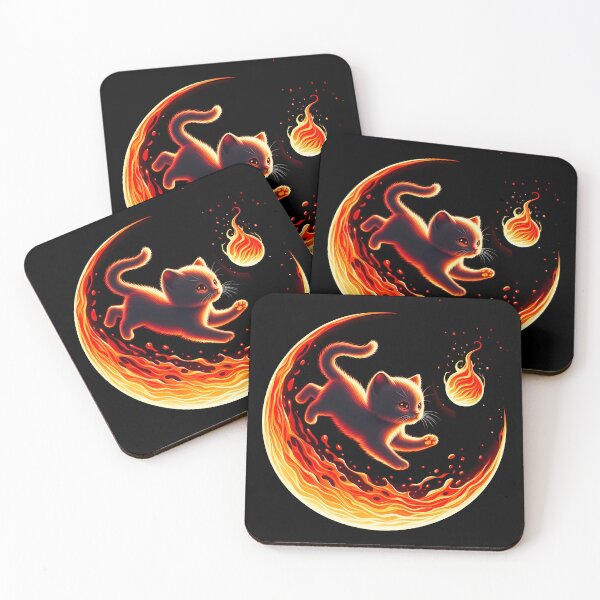 Item preview, Lava Fire Kitten Playing with Fireball, Ai Generated Art  designed and sold by ACC .