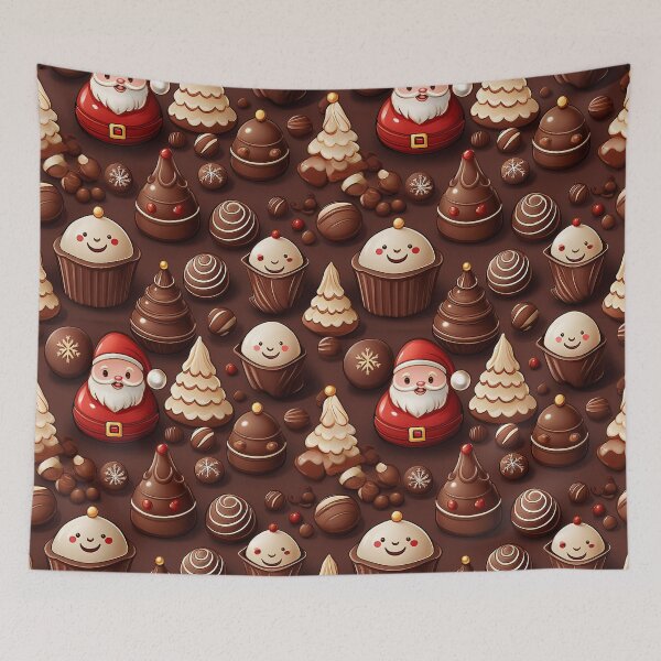 Item preview, Whimsical Chocolates: A whimsical pattern with chocolates shaped like Christmas trees and Santa Claus, adding a touch of magic to any project. designed and sold by Grang Art Artistic Designs.