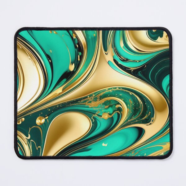 Item preview, A marble emerald and gold swirl pattern designed and sold by Moonde04.