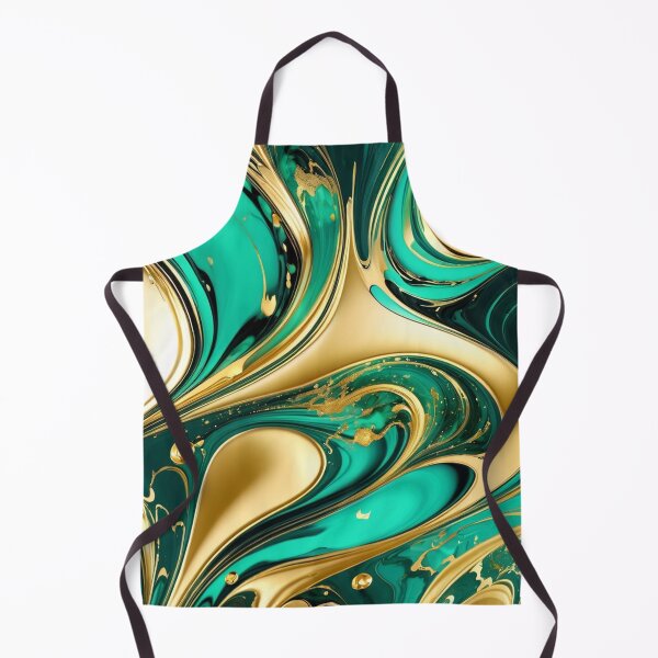 Item preview, A marble emerald and gold swirl pattern designed and sold by Moonde04.