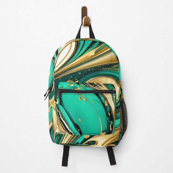 Item preview, A marble emerald and gold swirl pattern designed and sold by Moonde04.