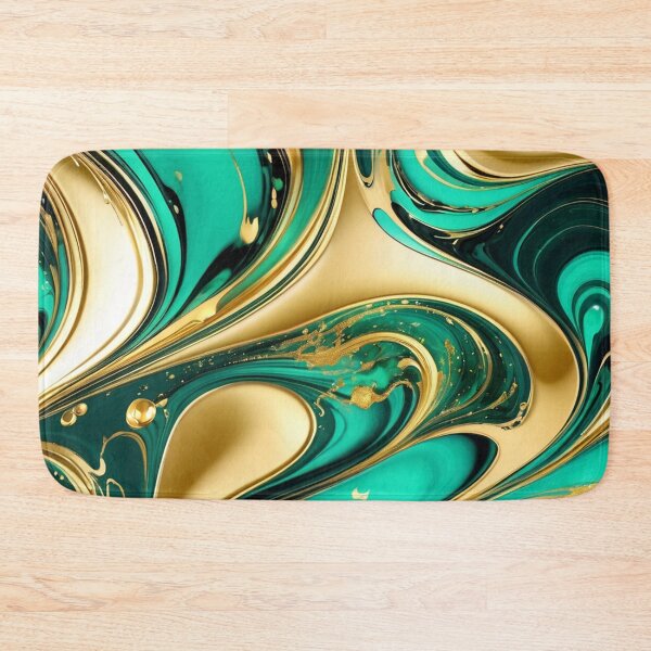 Item preview, A marble emerald and gold swirl pattern designed and sold by Moonde04.