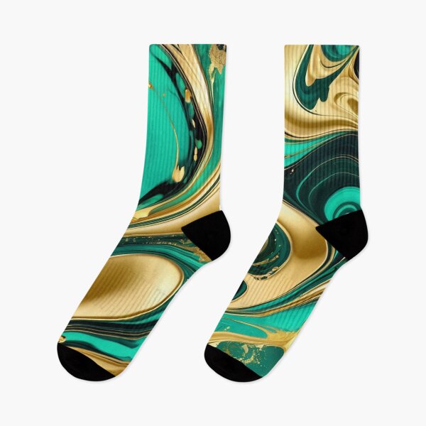 Item preview, A marble emerald and gold swirl pattern designed and sold by Moonde04.
