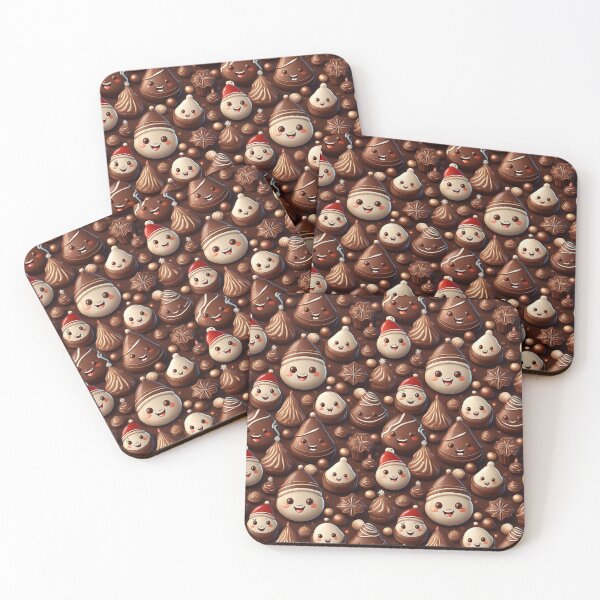 Item preview, Playful Chocolates: A playful pattern with chocolates shaped like funny cartoon characters, perfect for adding a touch of fun to any project.  designed and sold by Grang Art Artistic Designs.