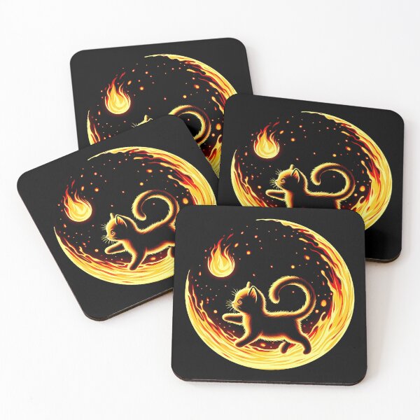 Item preview, Lava Fire Kitten Playing with Fireball, Ai Generated Art  designed and sold by ACC .