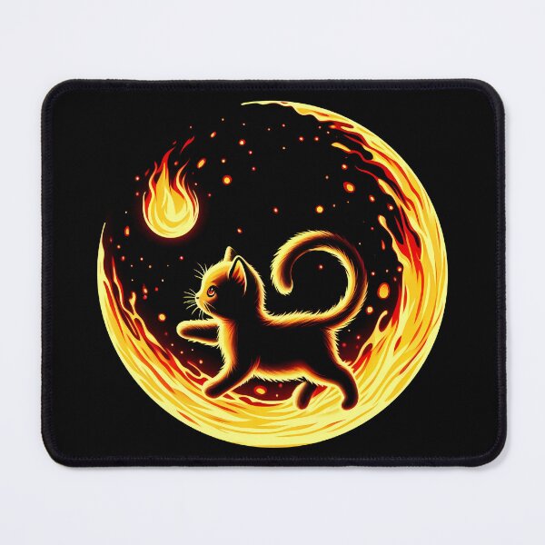 Item preview, Lava Fire Kitten Playing with Fireball, Ai Generated Art  designed and sold by ACC .