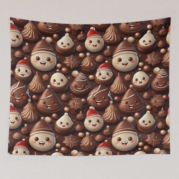 Item preview, Playful Chocolates: A playful pattern with chocolates shaped like funny cartoon characters, perfect for adding a touch of fun to any project.  designed and sold by Grang Art Artistic Designs.