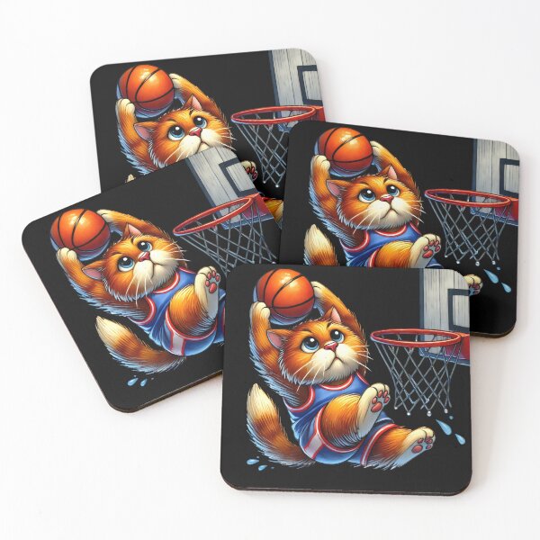 Item preview, Cat in action with a basketball ball. designed and sold by Cherry-Cat.