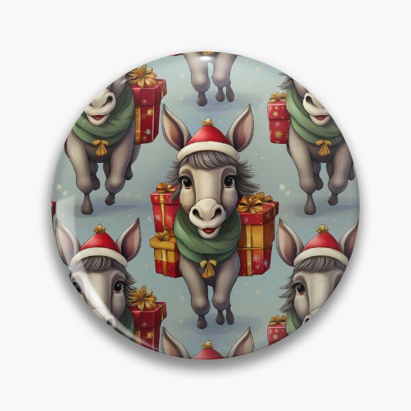 Item preview, Donkey's Christmas Workshop: A busy pattern featuring donkeys helping Santa Claus deliver gifts.  designed and sold by Grang Art Artistic Designs.
