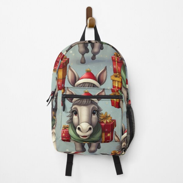 Item preview, Donkey's Christmas Workshop: A busy pattern featuring donkeys helping Santa Claus deliver gifts. designed and sold by Grang Art Artistic Designs.