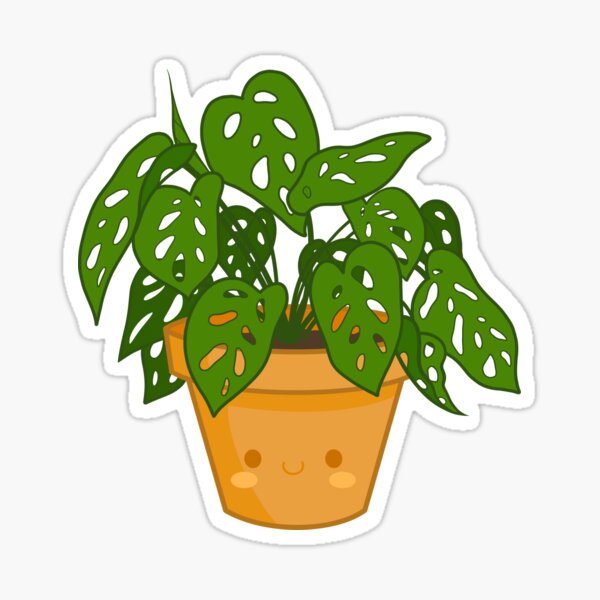 Vista previa del artículo con la obra «Planta Monstera Kawaii», diseñado y vendido por bumblebreeart.
