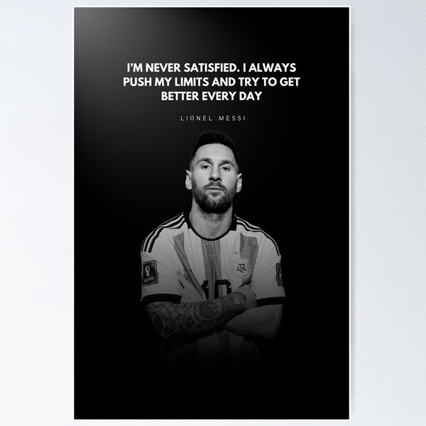 Item preview, Lionel Messi Motivational Quote Portrait designed and sold by SuccessInsanity.