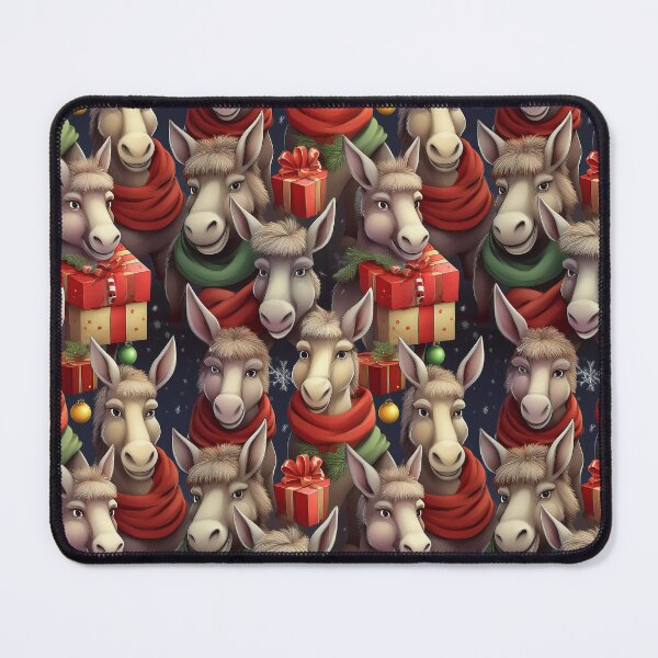 Item preview, Donkey's Christmas Parade: A busy pattern featuring lots of donkeys delivering gifts. designed and sold by Grang Art Artistic Designs.