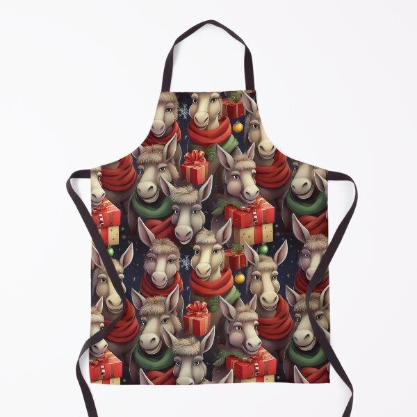 Item preview, Donkey's Christmas Parade: A busy pattern featuring lots of donkeys delivering gifts. designed and sold by Grang Art Artistic Designs.