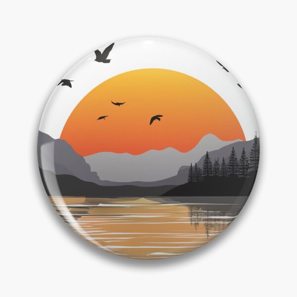 Item preview, Suneset in mountain view designed and sold by vectorillus.
